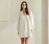 Ivory Flower Jacquard Mini Dress - Purpose + Passion Boutique