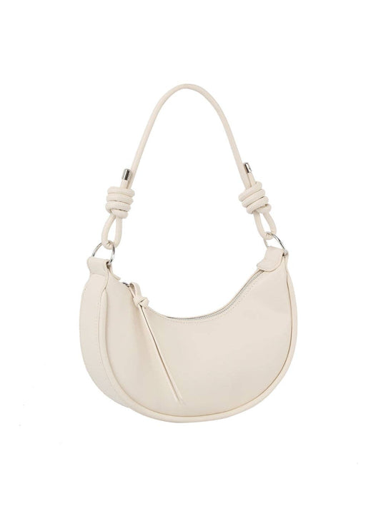 Ivory Knotted Detail Leather Shoulder Bag - Purpose + Passion Boutique