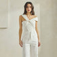 Ivory Twisted Front Bodysuit - Purpose + Passion Boutique