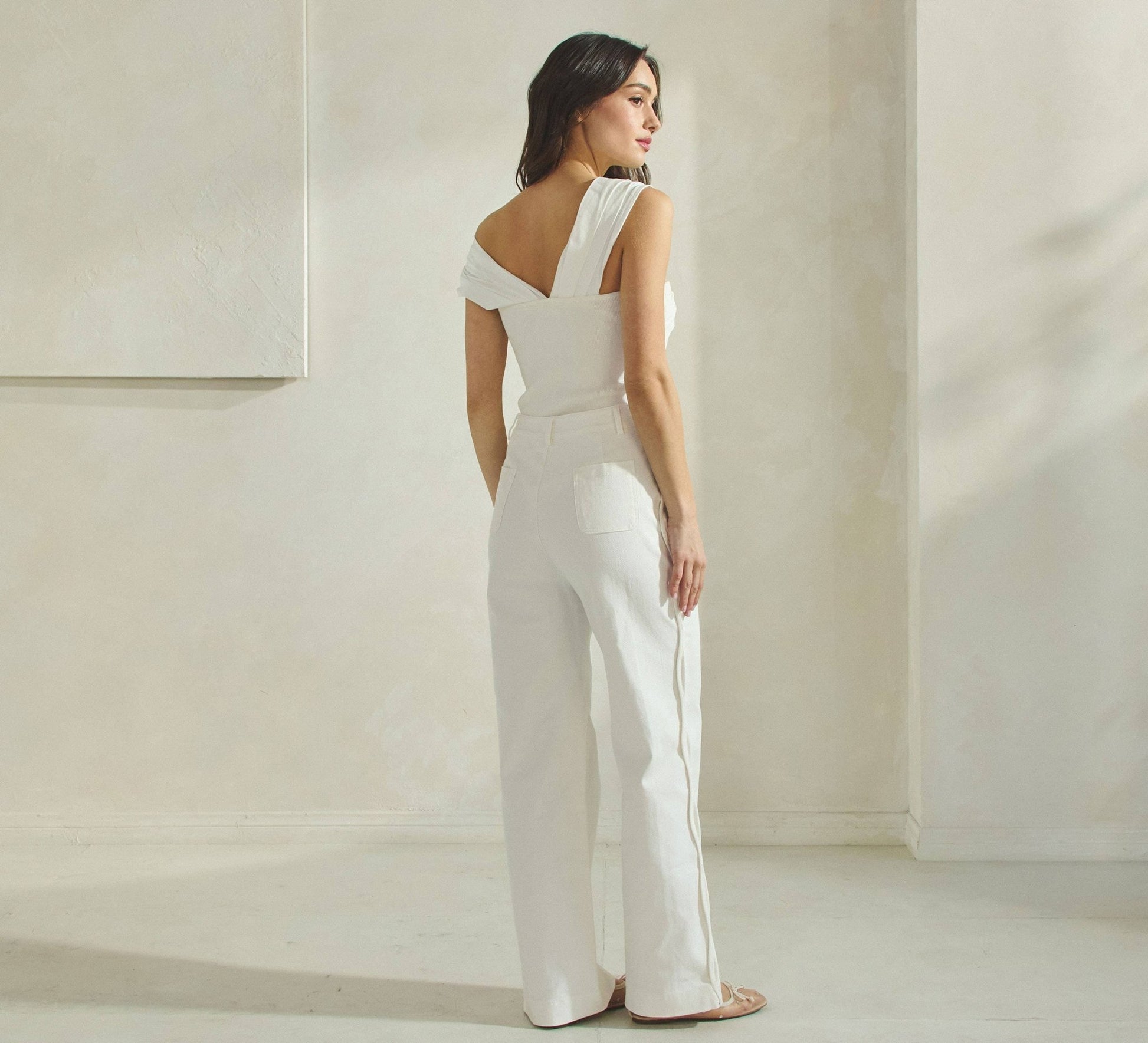 Ivory Twisted Front Bodysuit - Purpose + Passion Boutique