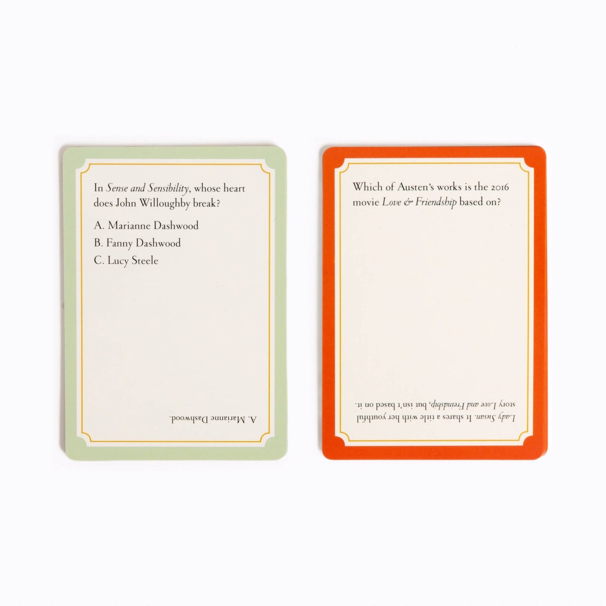 Jane Austen Trivia Cards - Purpose + Passion Boutique