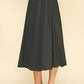 Jet Black Pleated A - Line Midi Skirt w/Belt - Purpose + Passion Boutique