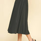 Jet Black Pleated A - Line Midi Skirt w/Belt - Purpose + Passion Boutique