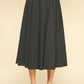 Jet Black Pleated A - Line Midi Skirt w/Belt - Purpose + Passion Boutique