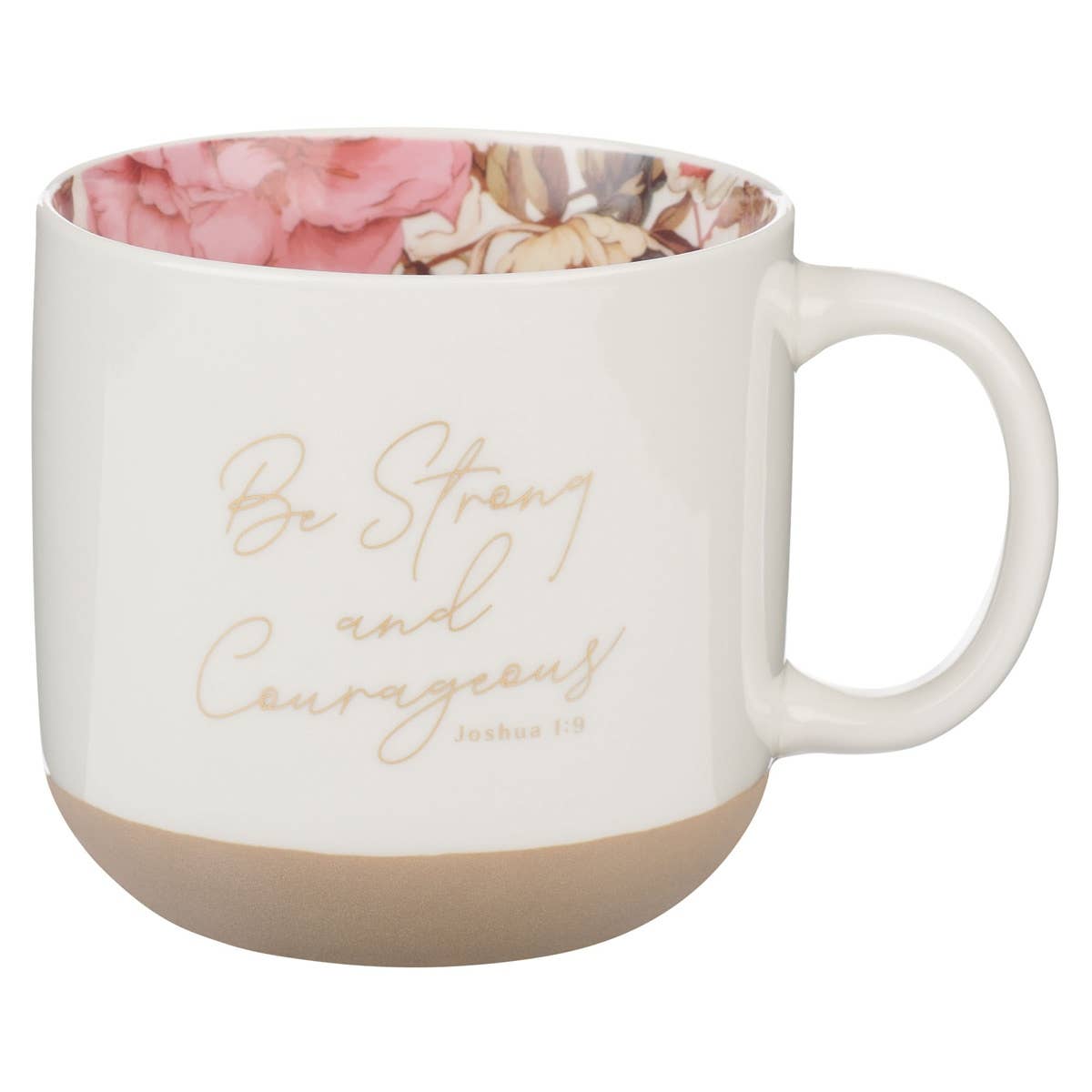 Josh. 1:9 Floral Strong & Courageous Mug - Purpose + Passion Boutique