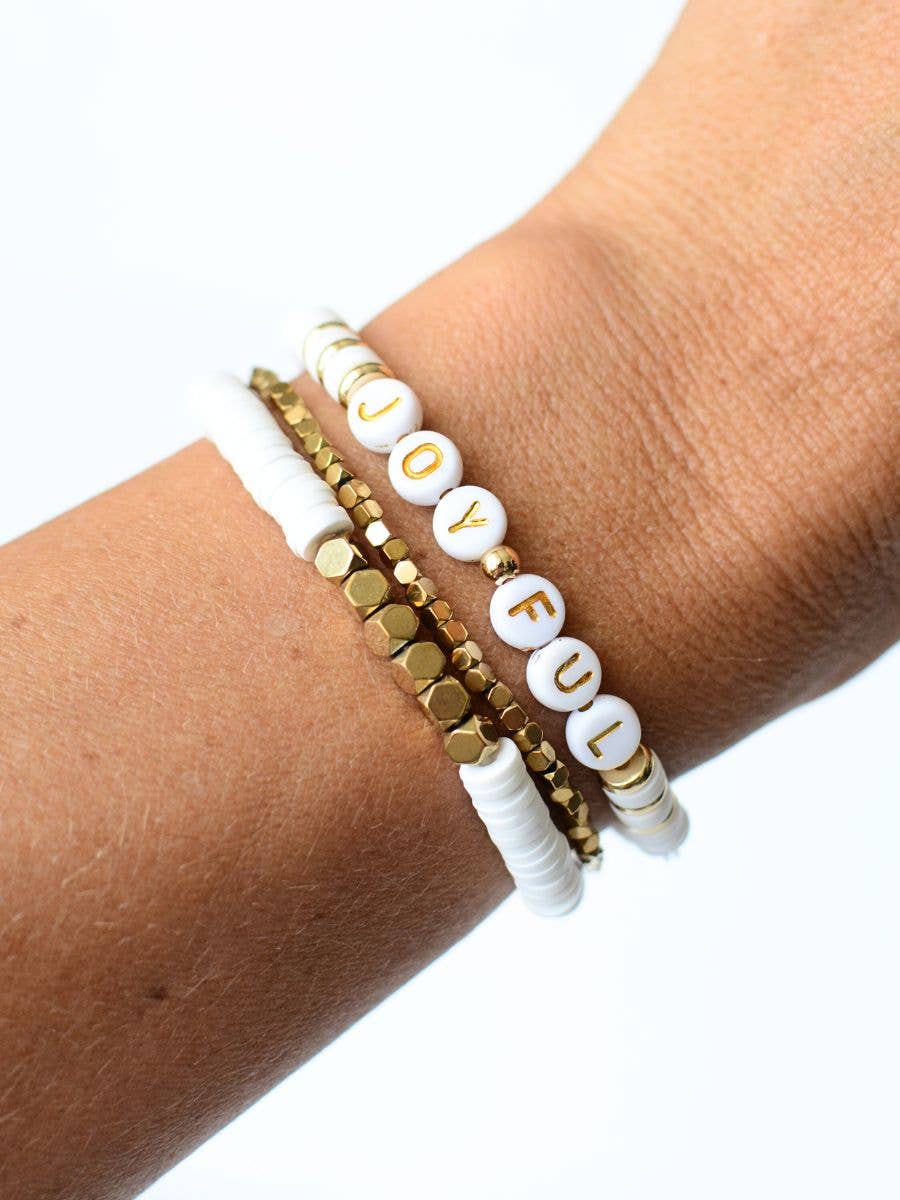 JOYFUL Gold Beaded Bracelet Trio - Purpose + Passion Boutique