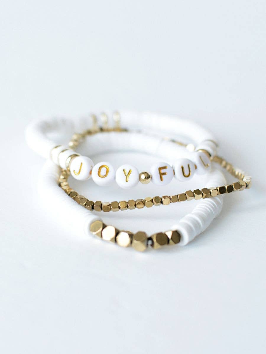 JOYFUL Gold Beaded Bracelet Trio - Purpose + Passion Boutique