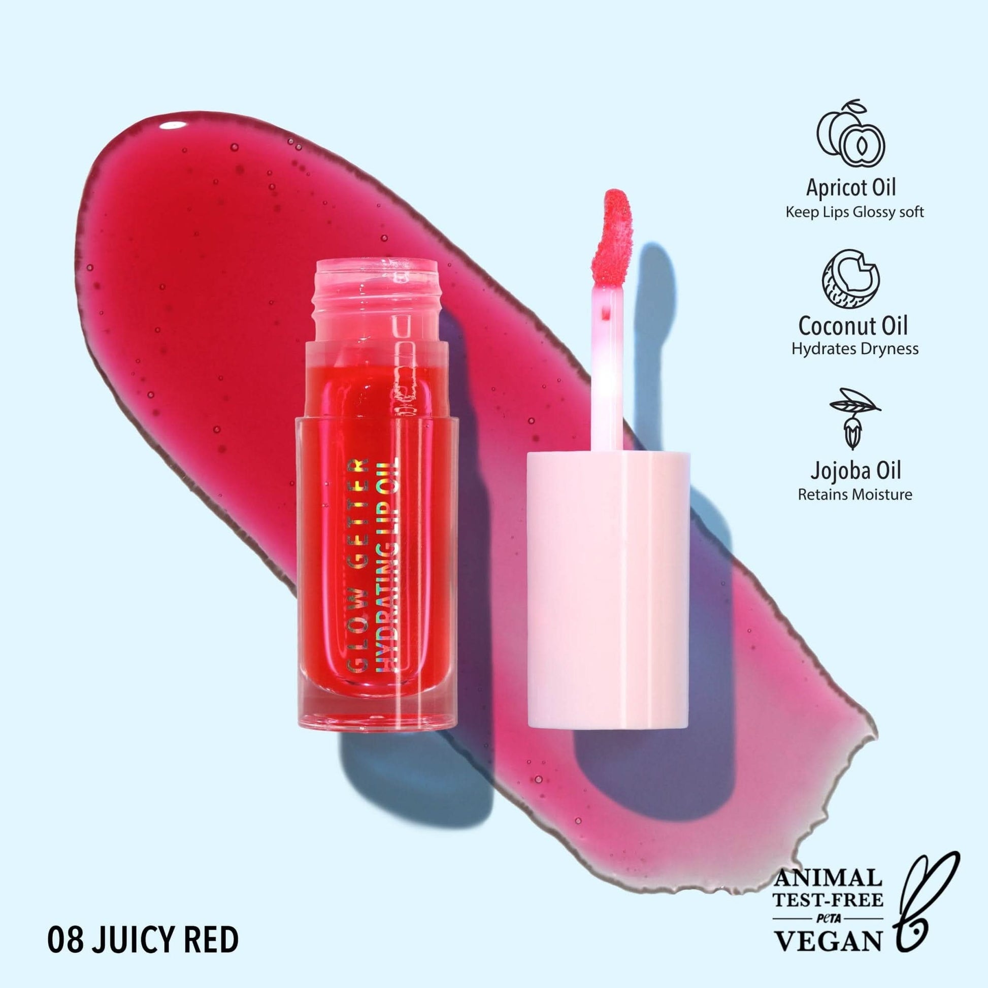 Juicy Red Glow Getter Hydrating Lip Oil - Purpose + Passion Boutique