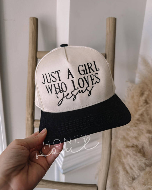 Just A Girl Who Loves Jesus Trucker Hat - Purpose + Passion Boutique