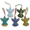 Kantha Angel Ornament with Wooden Beads - Purpose + Passion Boutique