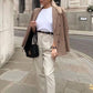 Khaki Check Double - Breasted Blazer - Purpose + Passion Boutique