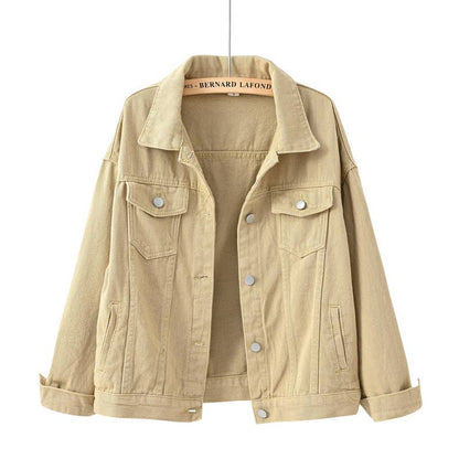 Khaki Slim Cropped Denim Jacket - Purpose + Passion Boutique