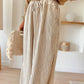 Khaki Stripe Drawstring Wide Leg Pants - Purpose + Passion Boutique