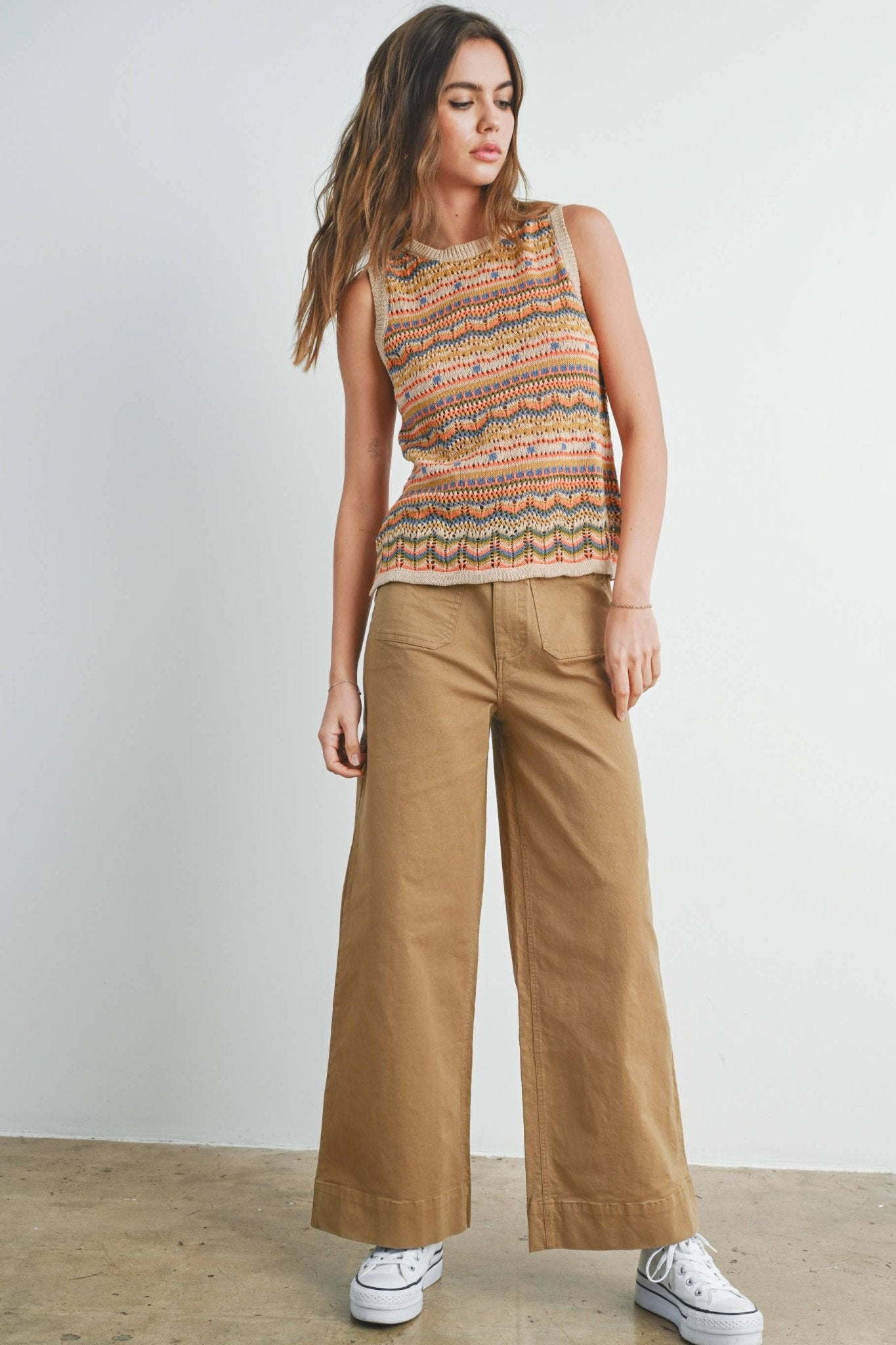 Khaki Wide Leg Long Pants - Purpose + Passion Boutique