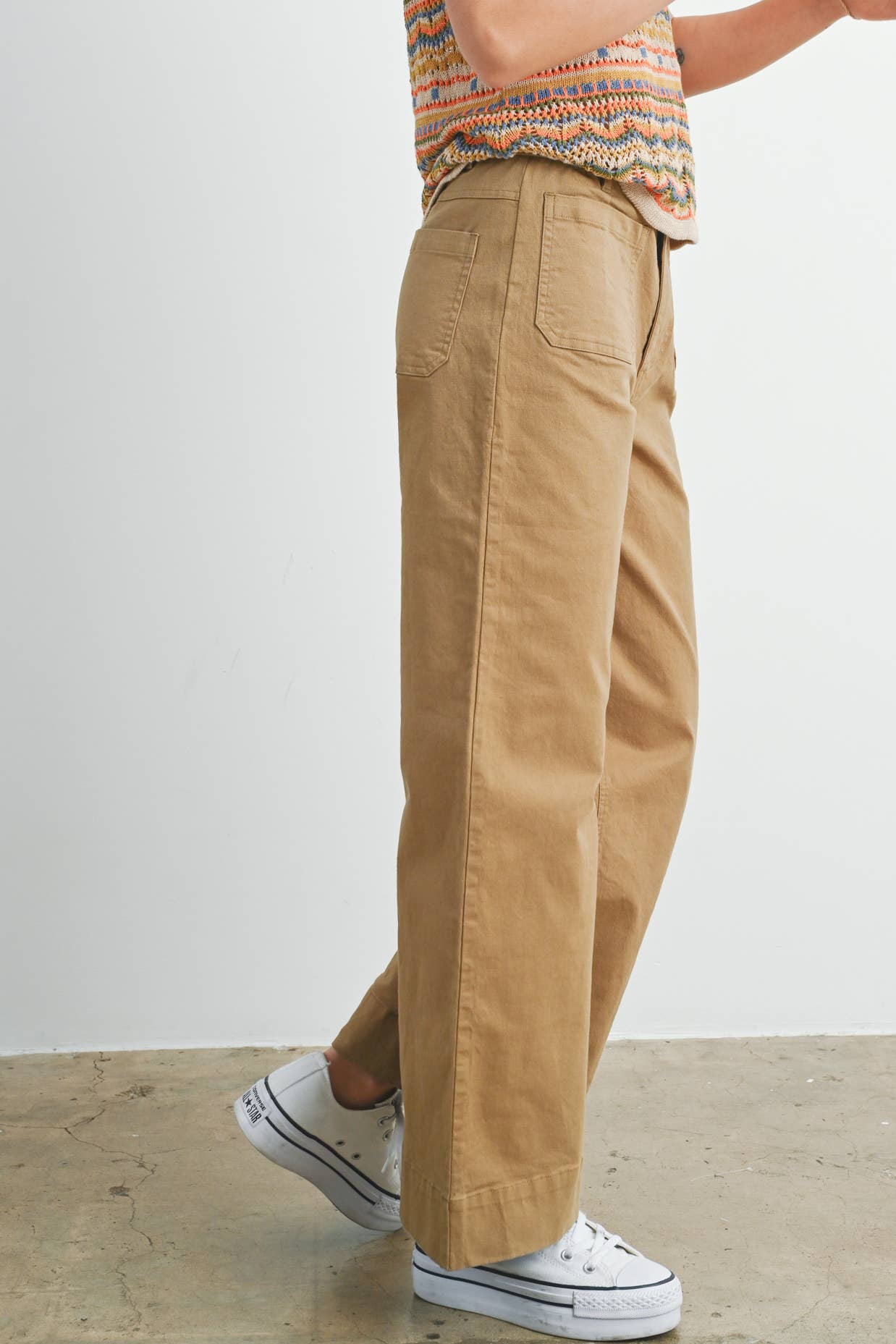 Khaki Wide Leg Long Pants - Purpose + Passion Boutique