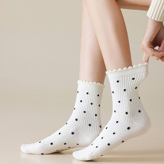 Lace Polka Dot Comfort Breathable Socks - Purpose + Passion Boutique