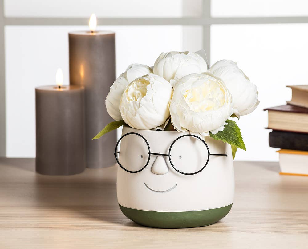 Large Face Planter w/Glasses (6"D) - Purpose + Passion Boutique