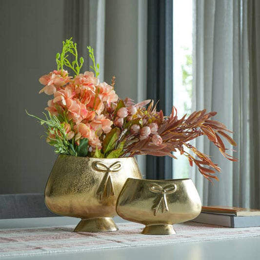 Large Gold Bow Accent Vase - Purpose + Passion Boutique