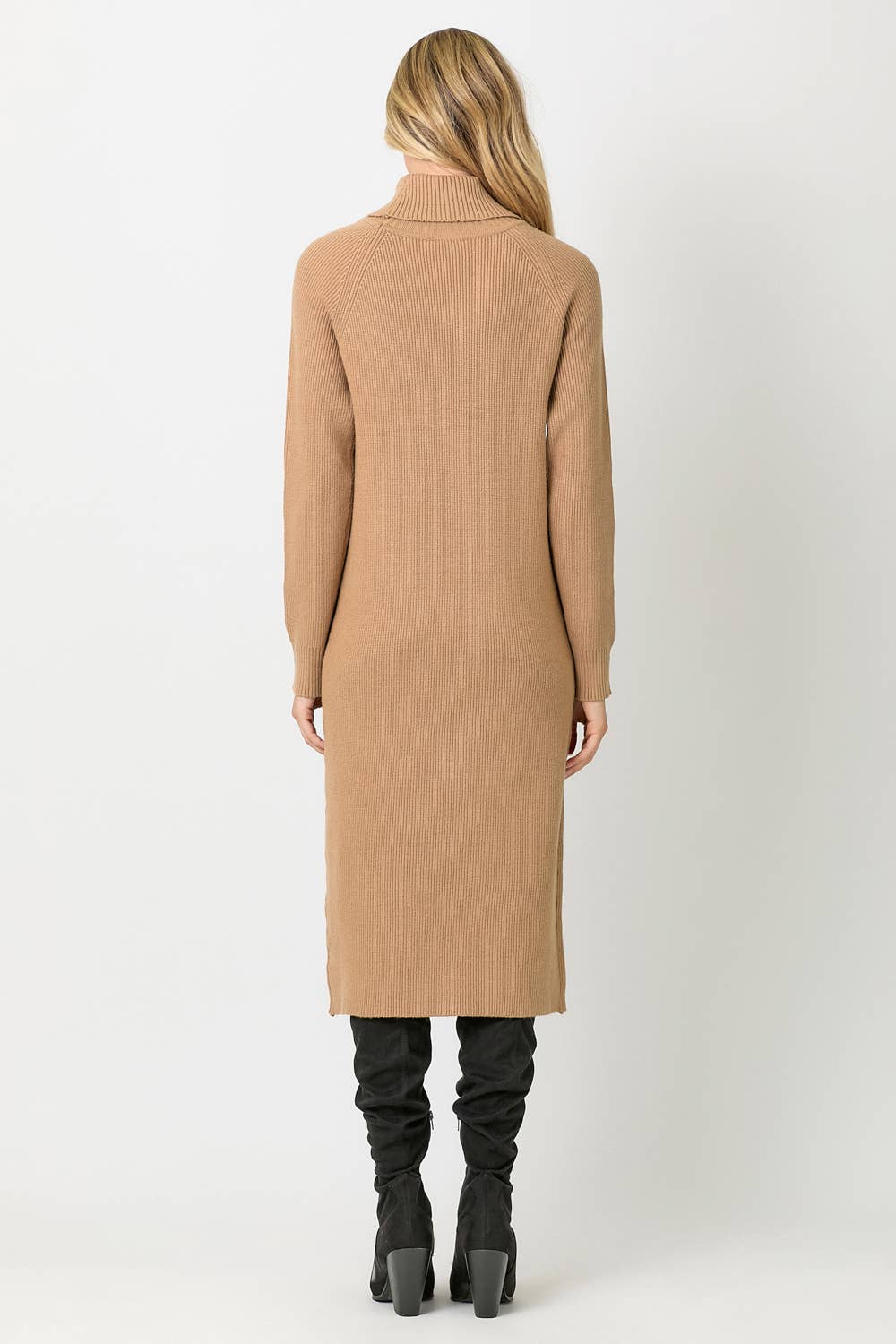 Latte Turtleneck Sweater Dress - Purpose + Passion Boutique