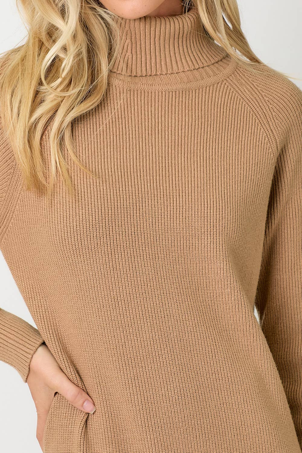 Latte Turtleneck Sweater Dress - Purpose + Passion Boutique