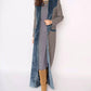 Lattice Lapel Plaid Velvet Lined Long Trench Coat - Purpose + Passion Boutique