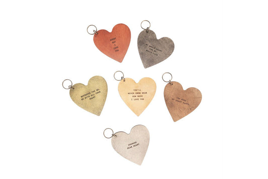 Leather Heart Keychain - Purpose + Passion Boutique
