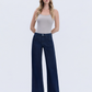 High Rise Seamless Trouser Hem Wide Jeans