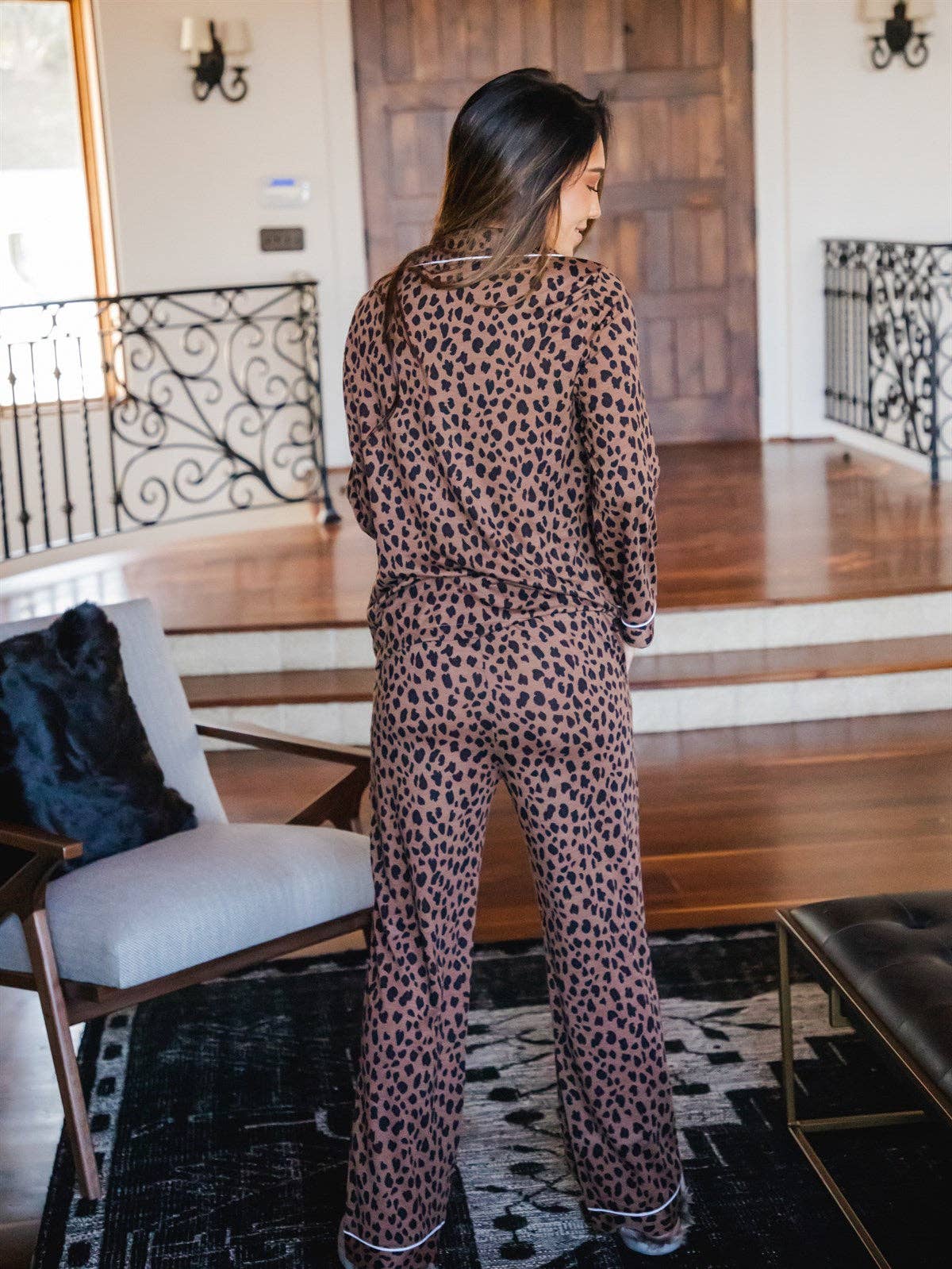Leopard Brown Pajama Set - Purpose + Passion Boutique