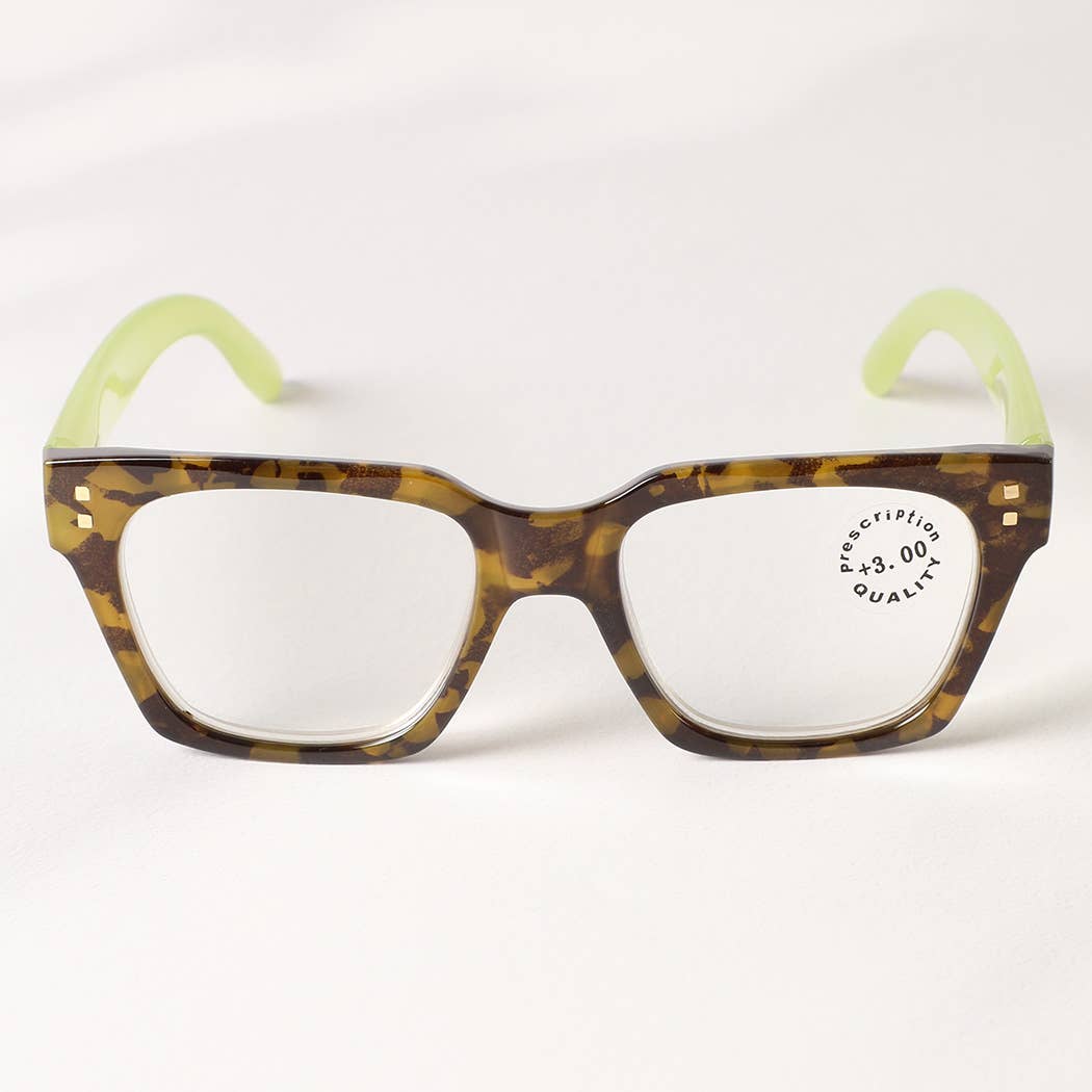 Leopard Square Glasses Frame Reading Glasses - Purpose + Passion Boutique