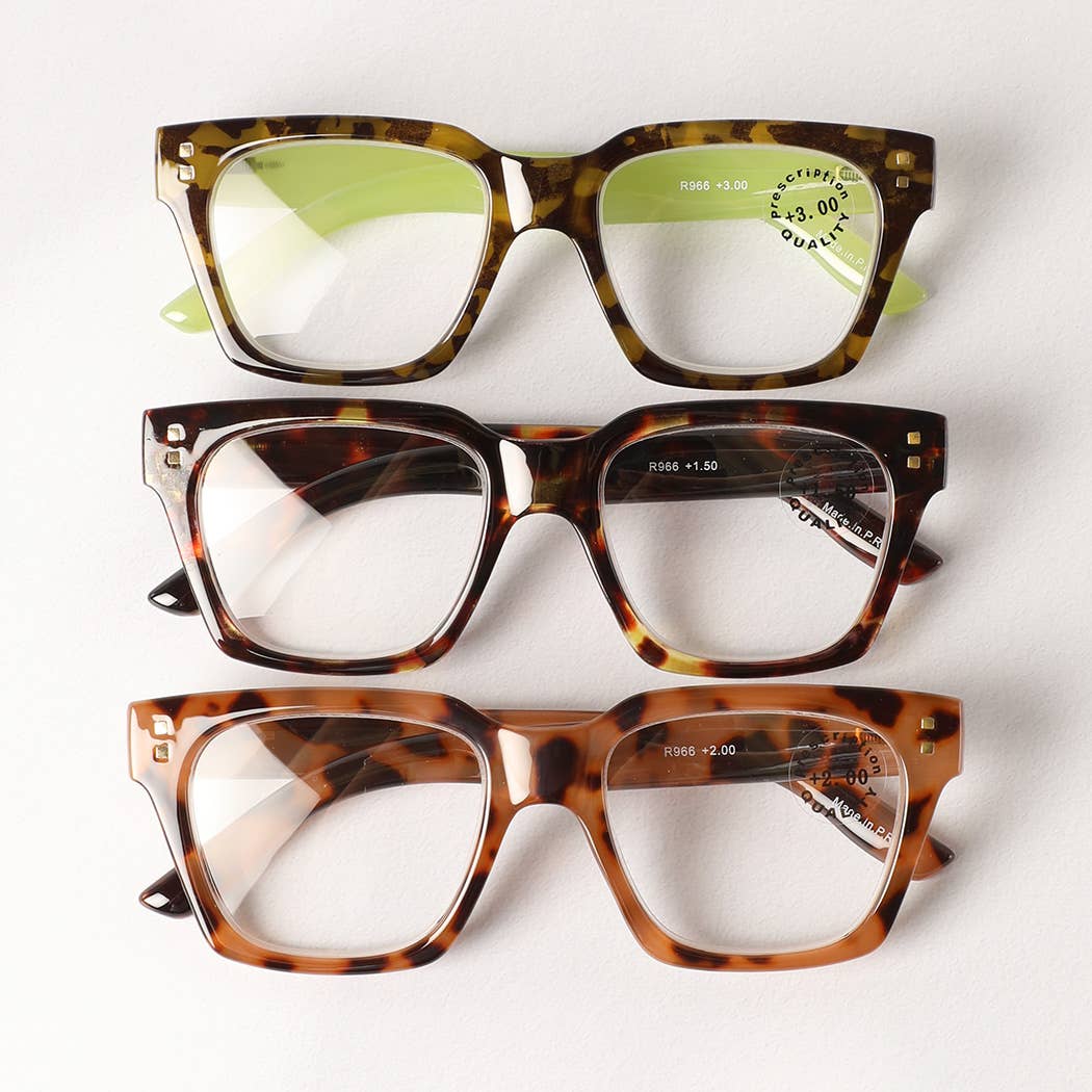 Leopard Square Glasses Frame Reading Glasses - Purpose + Passion Boutique