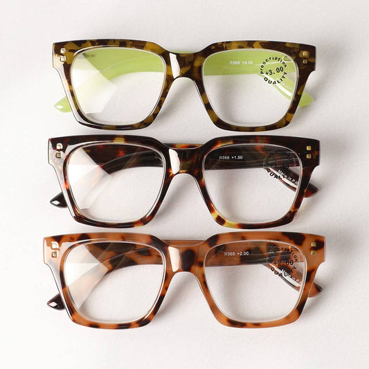 Leopard Square Glasses Frame Reading Glasses - Purpose + Passion Boutique
