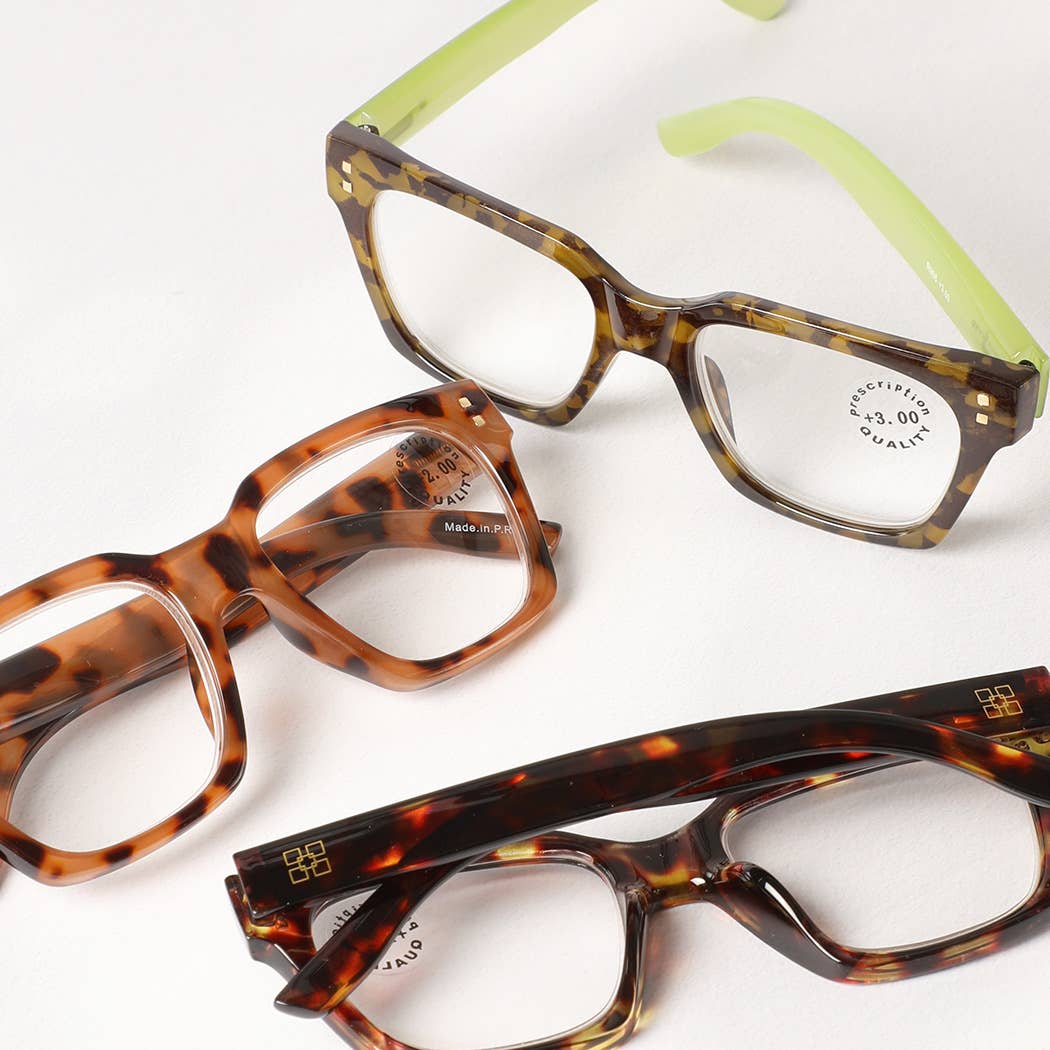 Leopard Square Glasses Frame Reading Glasses - Purpose + Passion Boutique