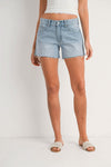 Light Denim Low Rise Relaxed Short - Purpose + Passion Boutique