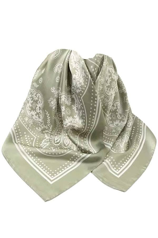 Light Green Satin Bandana Scarf - Purpose + Passion Boutique