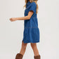 Light Wash Denim Tired Button Front Shirt Dress - Purpose + Passion Boutique