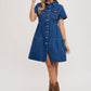 Light Wash Denim Tired Button Front Shirt Dress - Purpose + Passion Boutique