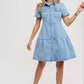 Light Wash Denim Tired Button Front Shirt Dress - Purpose + Passion Boutique