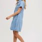 Light Wash Denim Tired Button Front Shirt Dress - Purpose + Passion Boutique