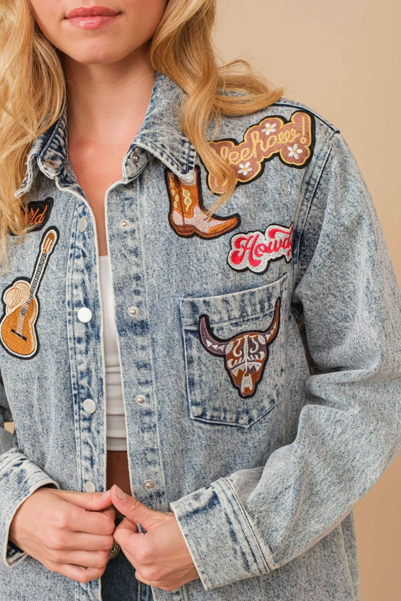 Light Wash Snap Up Rodeo Denim Jacket - Purpose + Passion Boutique