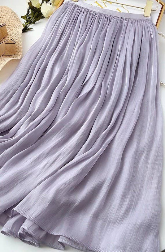 Lilac Mid - length A - line Skirt - Purpose + Passion Boutique