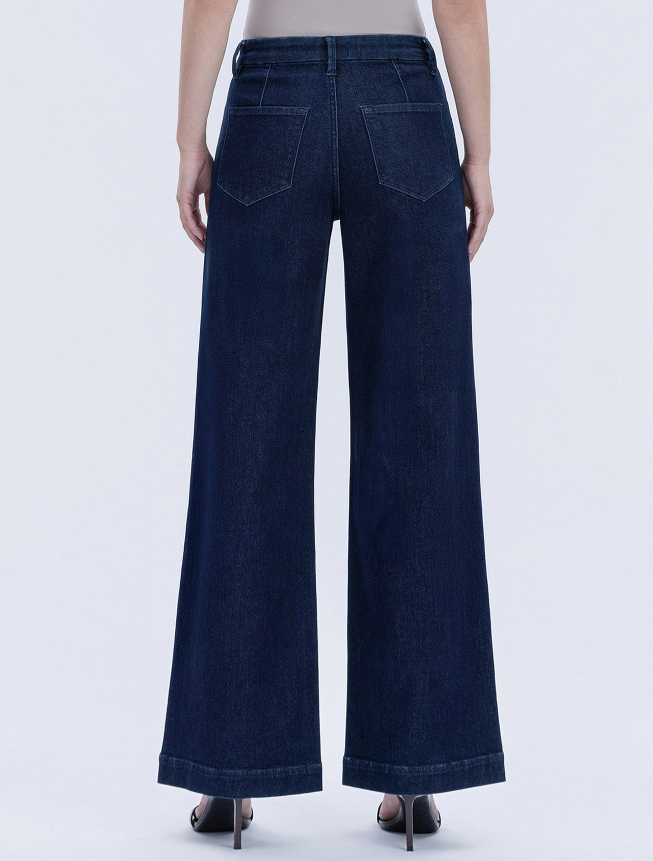 High Rise Seamless Trouser Hem Wide Jeans