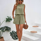 Linen Back Button Detail Crop Top + Shorts Set - Purpose + Passion Boutique