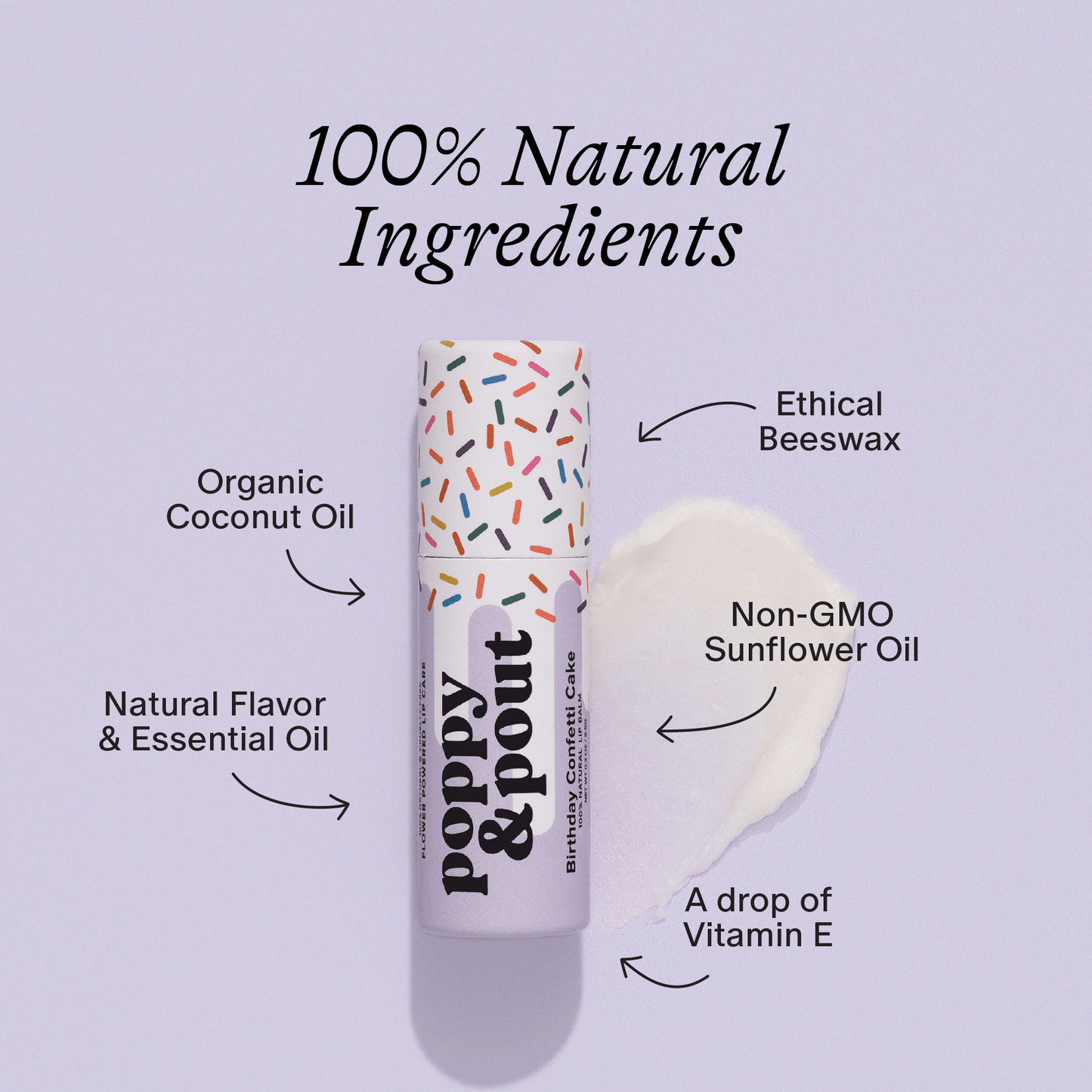 Lip Balm, Birthday Confetti Cake, Purple - Purpose + Passion Boutique