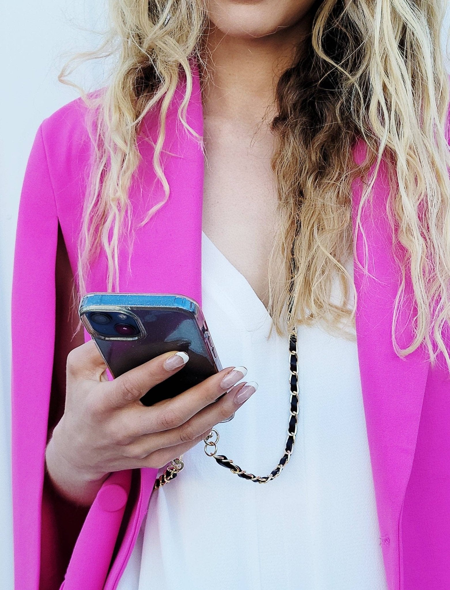 Long Vegan Leather Phone Chain - Purpose + Passion Boutique