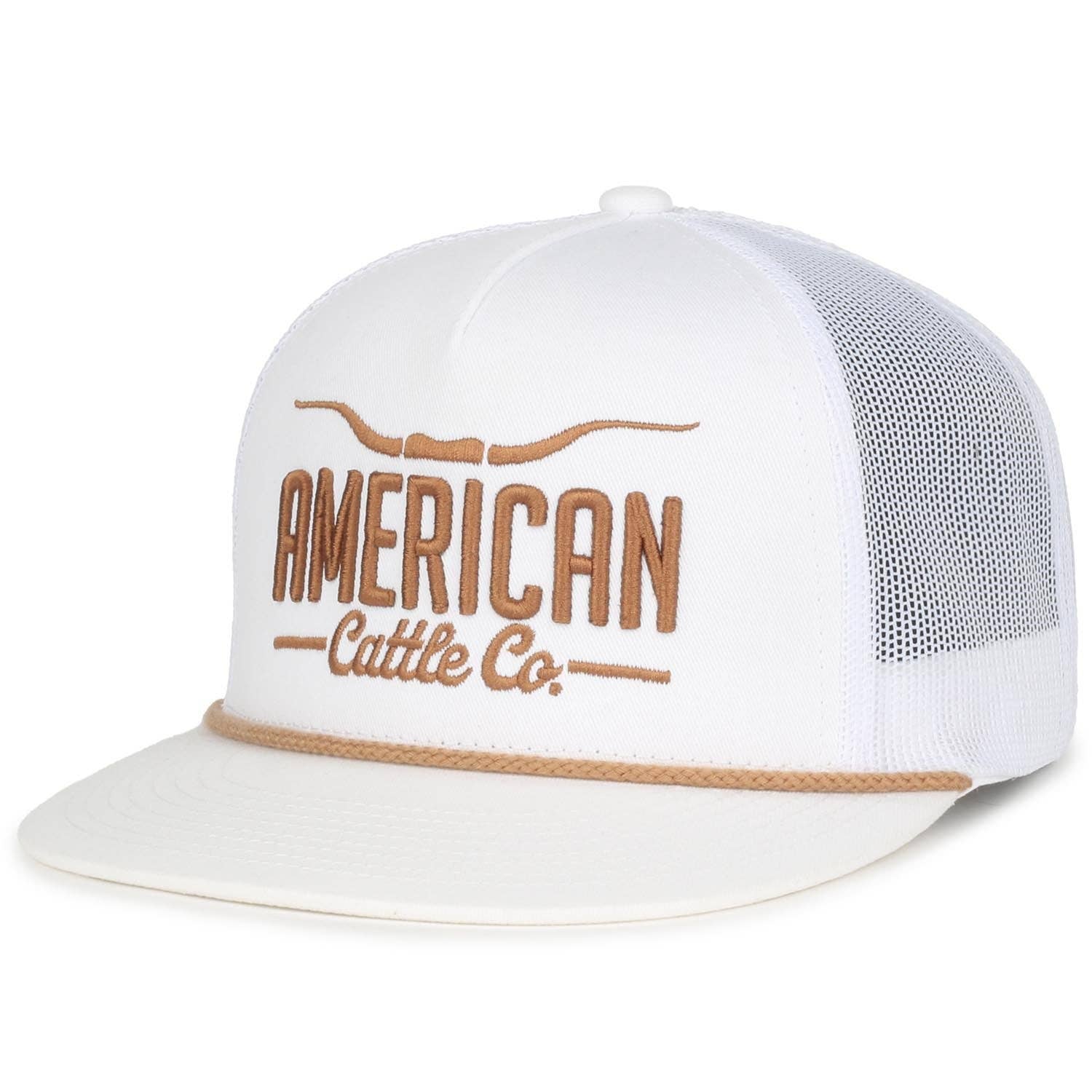 Longhorn Hat: White/Gold - Purpose + Passion Boutique