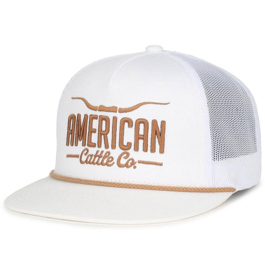 Longhorn Hat: White/Gold - Purpose + Passion Boutique