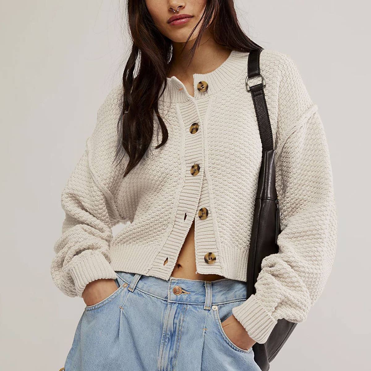 Loose Knit Single Breasted Cardigan - Purpose + Passion Boutique