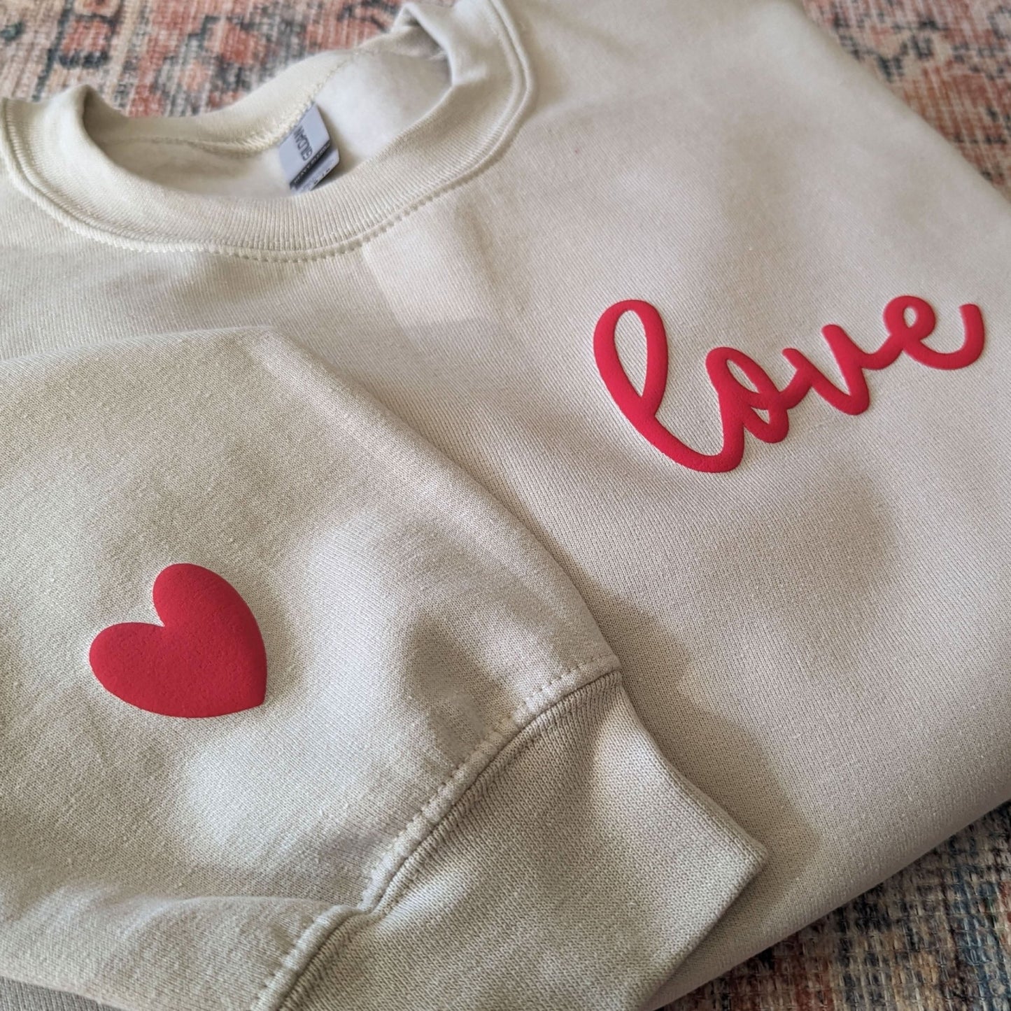 LOVE Sweater Puff Print White Sweatshirt - Purpose + Passion Boutique