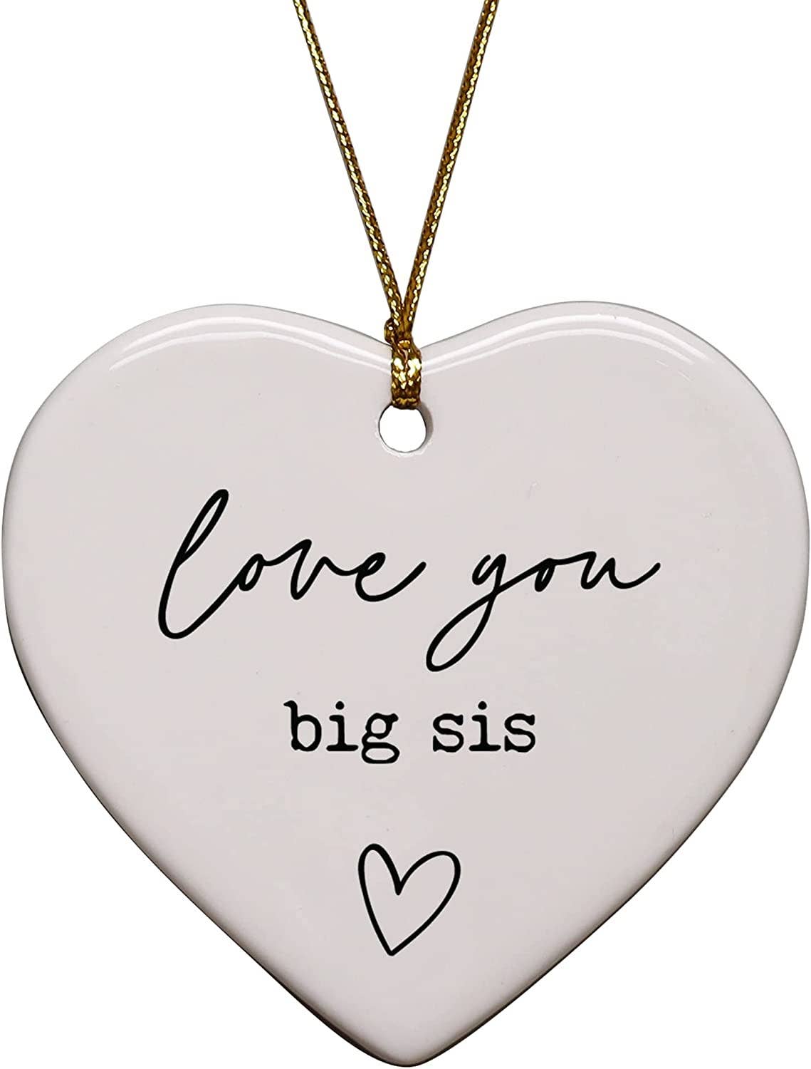 Love You Big Sis Heart Ornament - Purpose + Passion Boutique