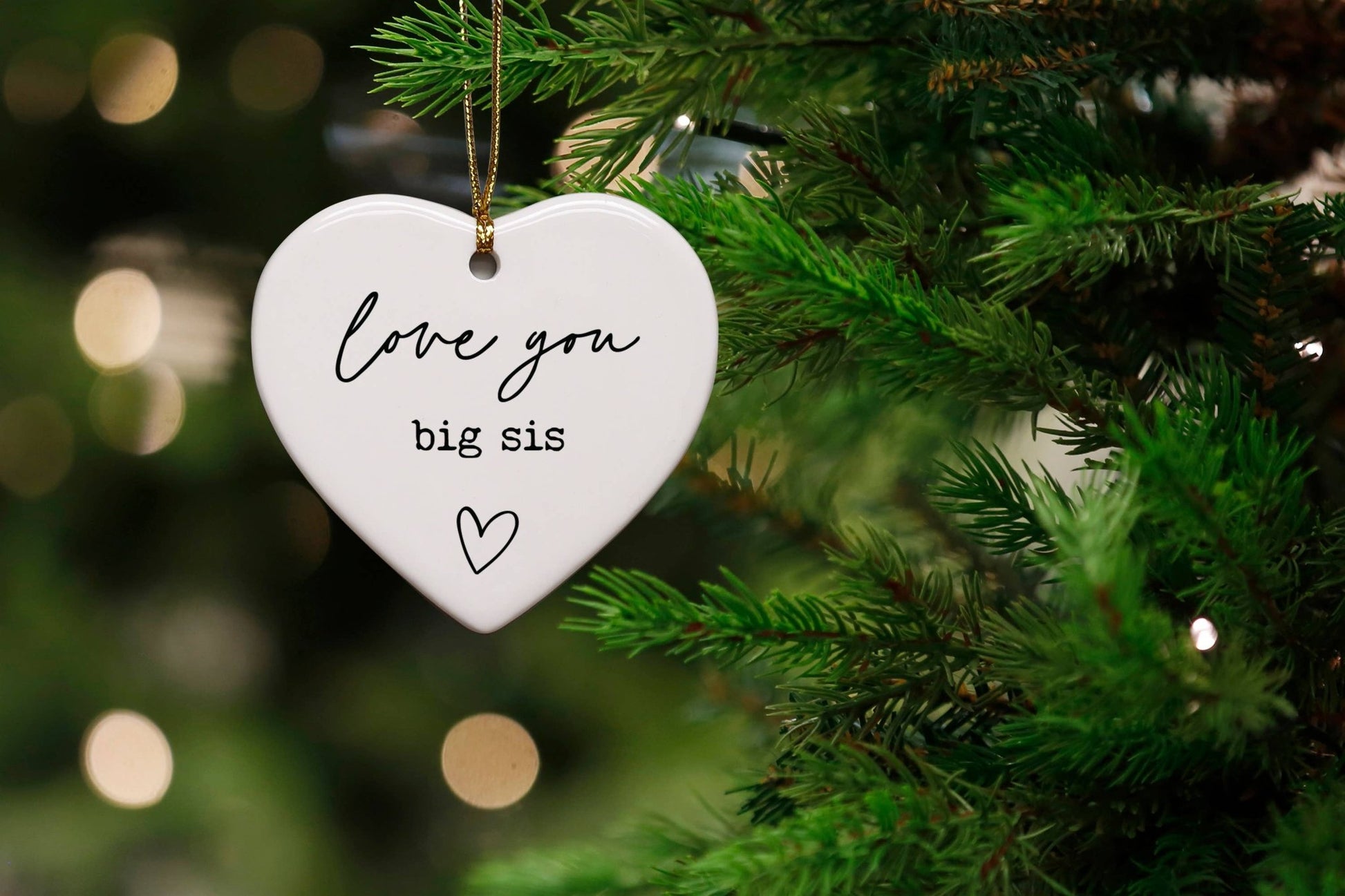 Love You Big Sis Heart Ornament - Purpose + Passion Boutique
